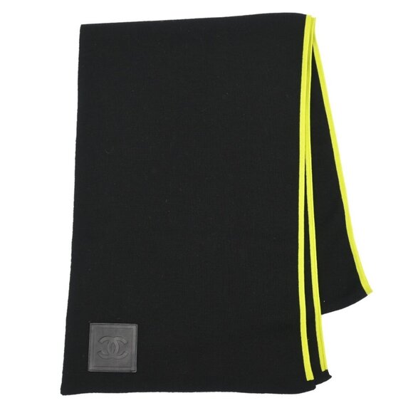 Chanel Sport Line Shawl Stole Black Small Good - Picture 1 of 8